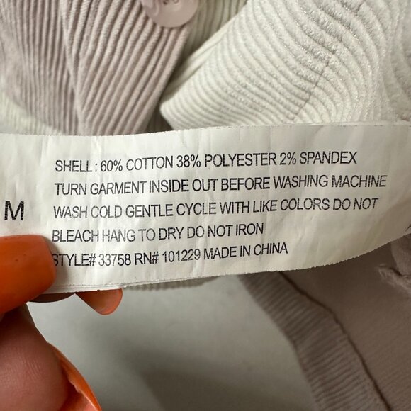 Stoosh shacket shirt sz M corduroy colorblock neutral colors jacket‎ pockets - Picture 5 of 5